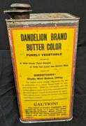 1 GAL TIN CAN WELLS & RICHARDSON CO'S DANDELION BRAND BUTTER COLOR BURLINGTON VERMONT