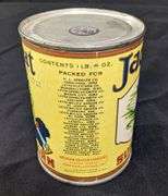1# 4OZ PAPER LABEL TIN CAN JACK SPRAT SUGAR CORN WESTERN GROCERS MARSHALLTOWN IA