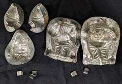 2 PIECE ANTIQUE CHOCOLATE MOLD CIRCUS CLOWN ANTON REICHE DRESDEN