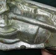 ANTIQUE CHOCOLATE MOLD EASTER BUNNY RABBIT PULLING WAGON