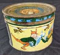 1# CANDY TIN CAN MONARCH TEENIE WEENIE TOFFEES REID MURDOCH CO CHICAGO