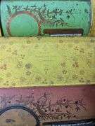 SET OF 3 EARLY TIN LITHO COUNTRY STORE SPICE BINS AMERICAN CAN CO CINNAMON MUSTARD ALLSPICE