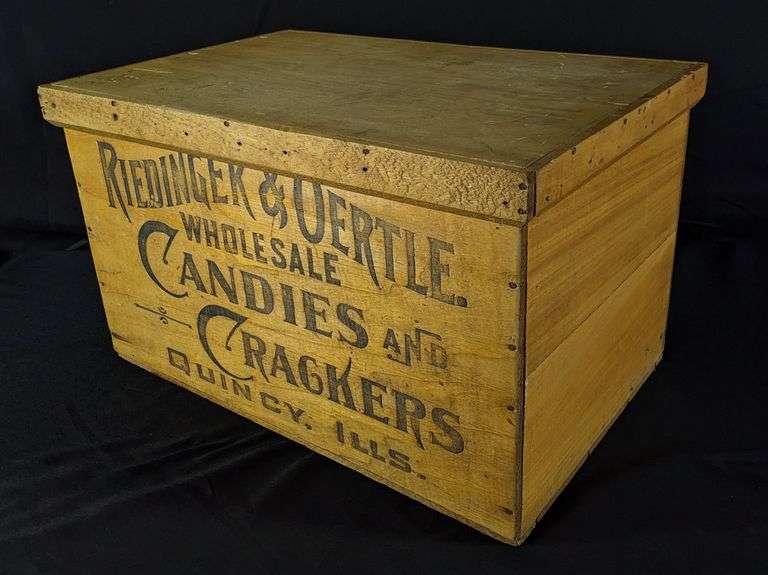 PAPER LABEL WOOD CRATE RIEDINGER & OERTLE CRACKERS QUINCY ILLINOIS