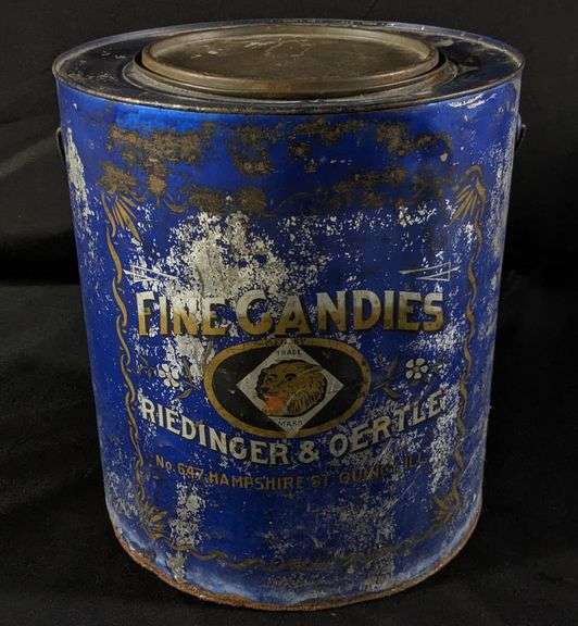 REIDINGER & OERTLE FINE CANDIES TIN QUINCY ILLINOIS