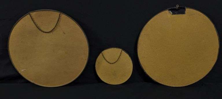 3ANTIQUE VICTORIAN CHIMENY FLUE COVERS YOUNG WOMEN
