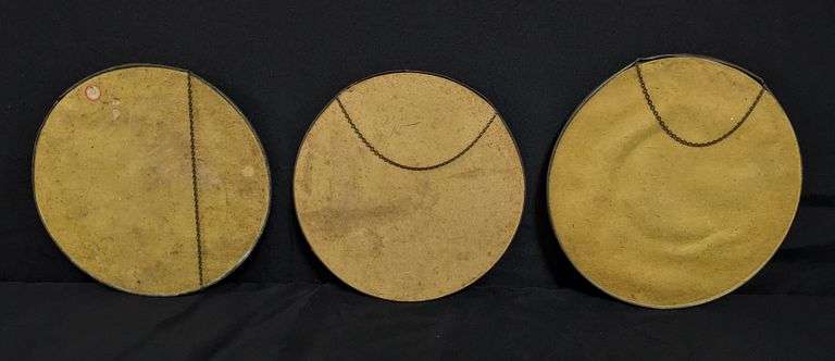 3 ANTIQUE VICTORIAN CHIMNEY FLUE COVERS YOUNG GIRLS