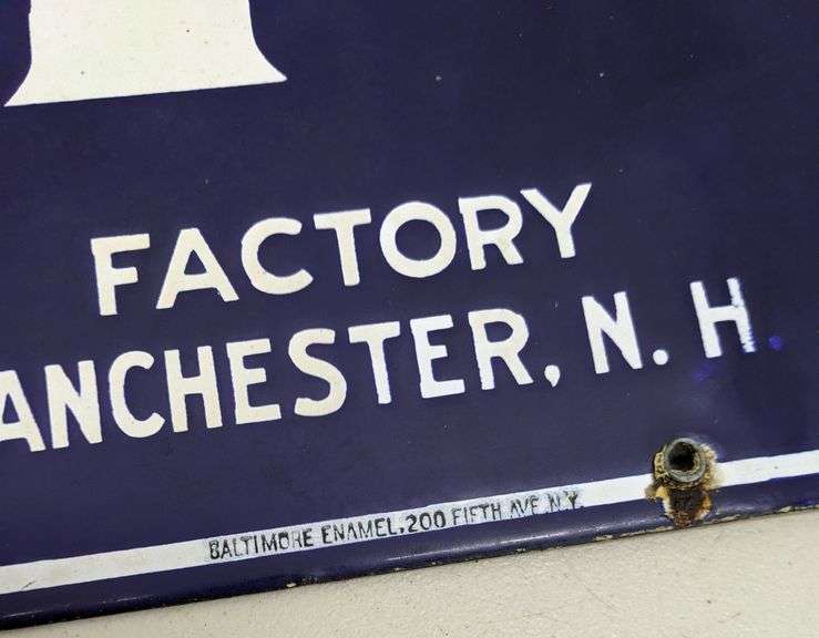 PORCELAIN SIGN R.G. SULLIVAN'S 7-20-4 CIGAR MANCHESTER NEW HAMPSHIRE