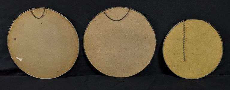 3 ANTIQUE VICTORIAN CHIMENY FLUE COVERS FRUIT & FLOWERS