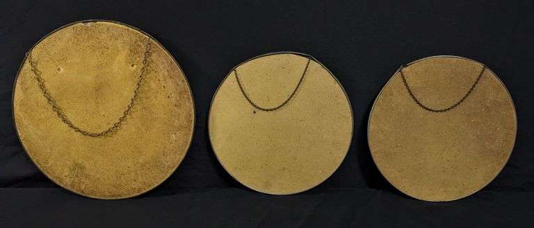 3 ANTIQUE VICTORIAN CHIMENY FLUE COVERS YOUNG WOMEN