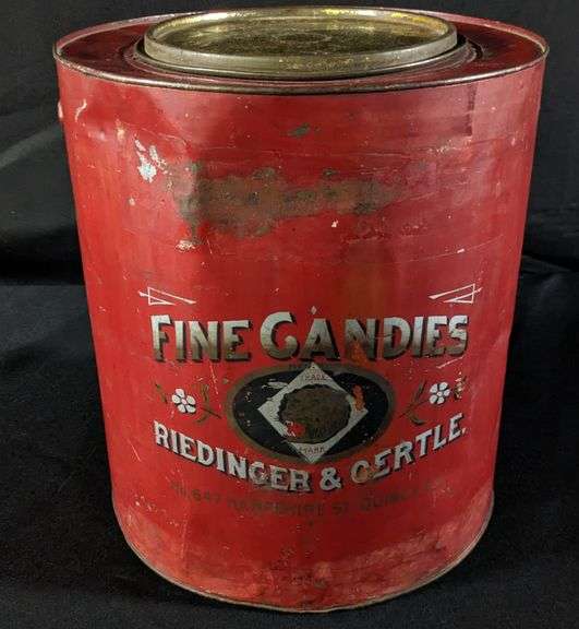 RIEDINGER & OERTLE FINE CANDIES TIN QUINCY ILLINOIS