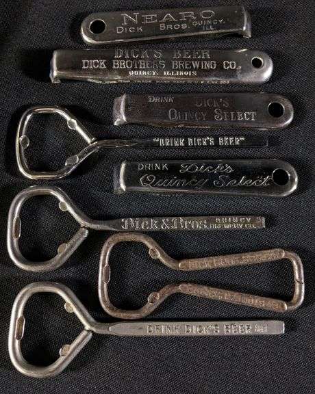 8 DIFFERENT DICK BROTHERS BREWING BEER BOTTLE OPENERS QUINCY ILLINOIS