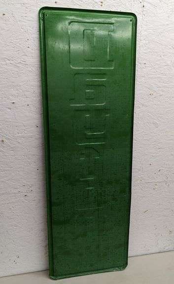 NOS EMBOSSED TIN SIGN DAYTON TIRES