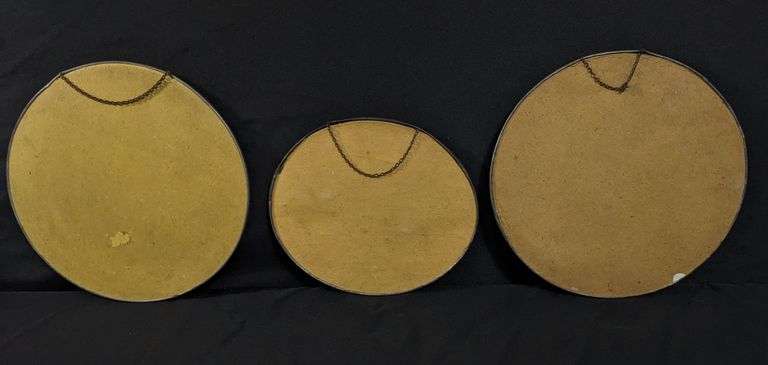 3 ANTIQUE VICTORIAN CHIMNEY FLUE COVERS FRUIT & BASKETS