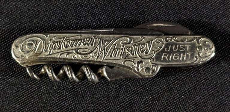 PRE PRO CORKSCREW BOTTLE OPENER POCKET KNIFE DIPLOMAT WHISKEY GLASNER & BARZEN CO KANSAS CITY MO