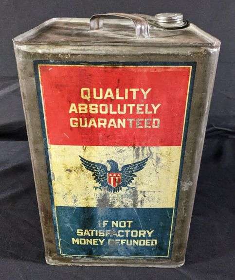 5 GAL OIL CAN USA MOTOR OIL RICHARDSON LUBRICATION CO QUINCY ILLINOIS