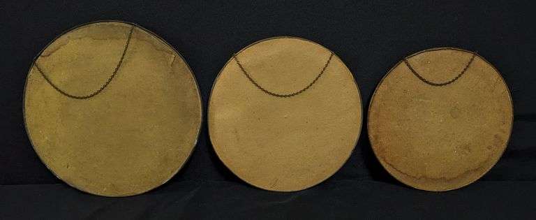 3 ANTIQUE VICTORIAN CHIMNEY FLUE COVERS YOUNG GIRLS