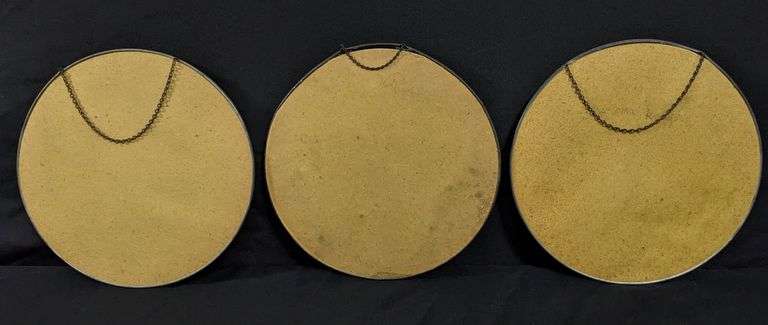 3 ANTIQUE VICTORIAN CHIMNEY FLUE COVERS YOUNG GIRLS & BOYS & WOMAN