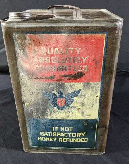 5 GAL OIL CAN USA MOTOR OIL RICHARDSON LUBRICATION CO QUINCY ILLINOIS