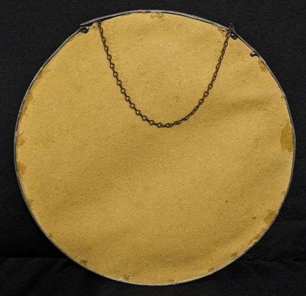 ANTIQUE VICTORIAN CHIMNEY FLUE COVER CHRISTMAS HOLIDAY YOUNG GIRL & BOY WEARING ARMY HAT