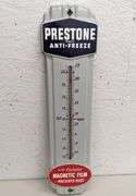 PORCELAIN THERMOMETER PRESTONE ANTI-FREEZEWITH EXCLUSIVE MAGNETIC FILM --- PREVENTS RUST