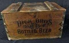 PRE PRO WOOD BEER CRATE CASE DICK BROS BOTTLED BEER QUINCY ILLINOIS