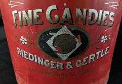 RIEDINGER & OERTLE FINE CANDIES TIN QUINCY ILLINOIS
