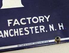 PORCELAIN SIGN R.G. SULLIVAN'S 7-20-4 CIGAR MANCHESTER NEW HAMPSHIRE
