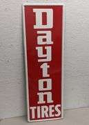 NOS EMBOSSED TIN SIGN DAYTON TIRES