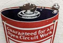 PORCELAIN CURVED CORNER SIGN RED SEAL DRY BATTERY