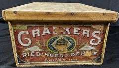 PAPER LABEL WOOD CRATE RIEDINGER & OERTLE CRACKERS QUINCY ILLINOIS