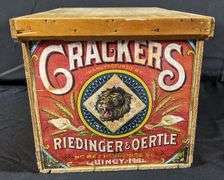 PAPER LABEL WOOD CRATE RIEDINGER & OERTLE CRACKERS QUINCY ILLINOIS