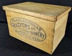 PAPER LABEL WOOD CRATE CLARK & MORGAN CRACKERS QUINCY ILLINOIS