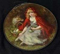 ANTIQUE VICTORIAN CHIMNEY FLUE COVER LITTLE RED RIDING HOOD & WOLF NURSERY RHYME
