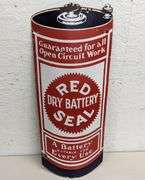 PORCELAIN CURVED CORNER SIGN RED SEAL DRY BATTERY