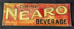 EMBOSSED TIN PROHIBITION ERA SIGN DRINK NEARO BEVERAGE DICK BRO'S BREWING QUINCY ILLINOIS