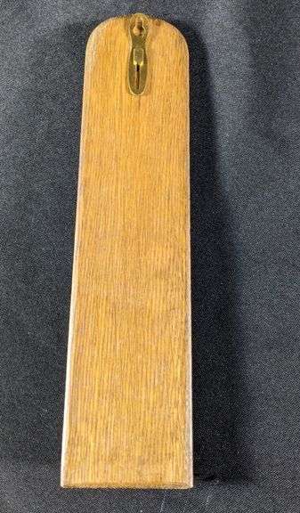 EARLY BRASS & WOOD THERMOMETER QUINCY IL & WATERLOO IA EGG CASES