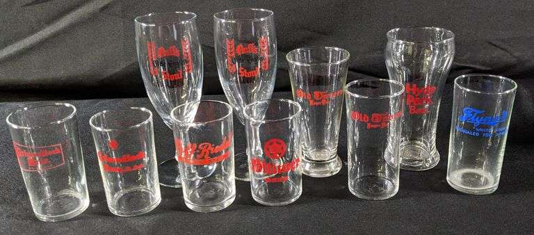 10 BEER & SODA GLASSES RUFFS RUFF-RIEDEL OLTIMER GRIESEDIECK OLD TAVERN
