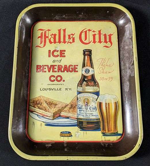 PROHIBITION ERA TRAY FALLS CITY ICE & BEVERAGE CO LOUISVILLE KENTUCKY (BEER)