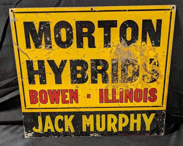 TIN SIGN MORTON HYBRIDS BOWEN ILLINOIS (JACK MURPHY)