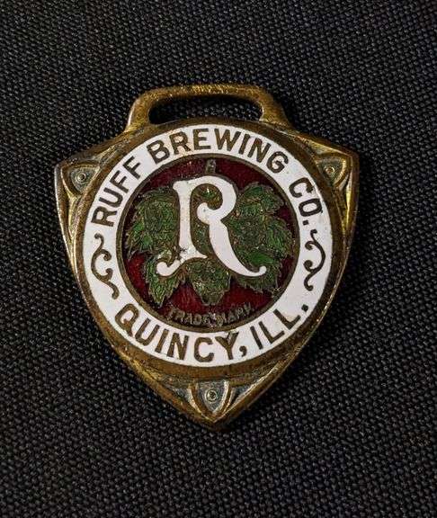 PRE PRO RUFF BREWING CO QUINCY ILLINOIS BEER WATCH FOB
