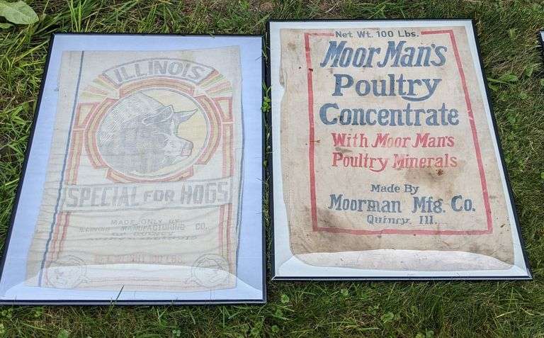 8 VINTAGE FEED FLOUR & SALT SACKS FROM QUINCY ILLINOIS