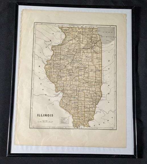 1844 MAP OF ILLINOIS