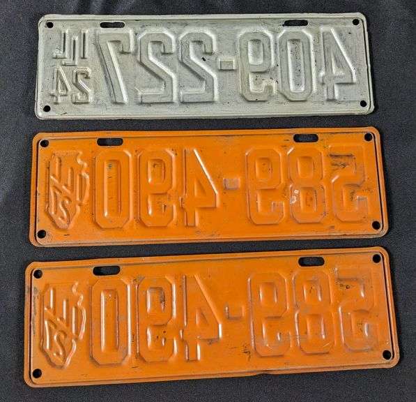 (THREE) 1924 & 1927 ILLINOIS LICENSE PLATES
