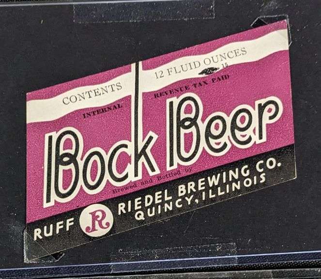 RUFF RIEDEL BREWING QUINCY IL BEER BOTTLE LABELS BOCK BURG-MEISTER CLIQUE NOXALL EXPORT JAEGER BRAU 