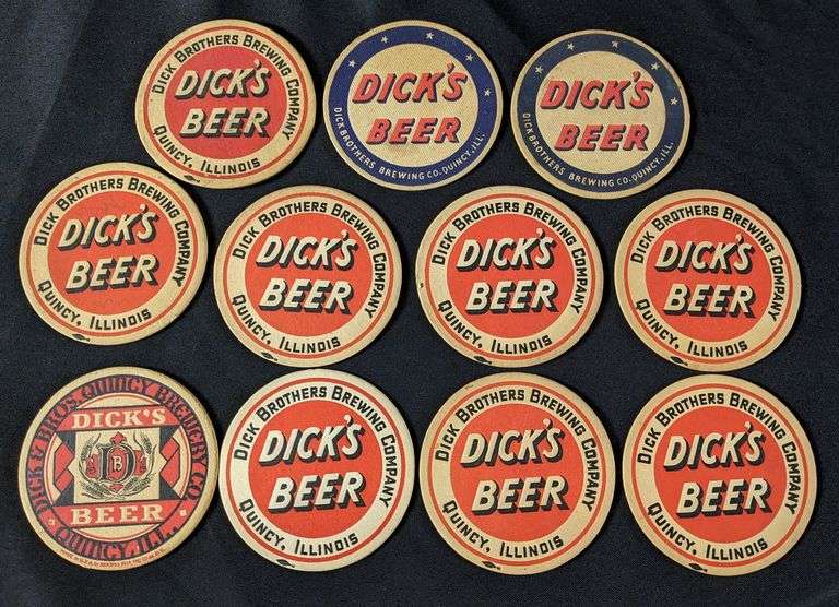 11 DICK BROTHERS QUINCY ILLINOIS BEER COASTERS