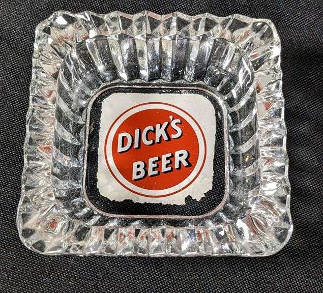 DICKS BEER QUINCY ILLINOIS GLASS ASHTRAY
