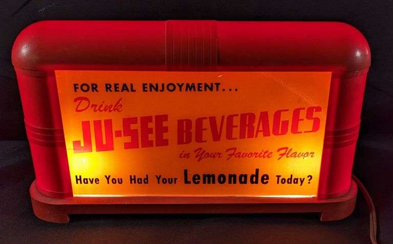 DRINK JU-SEE BEVERAGES LIGHTED SIGN