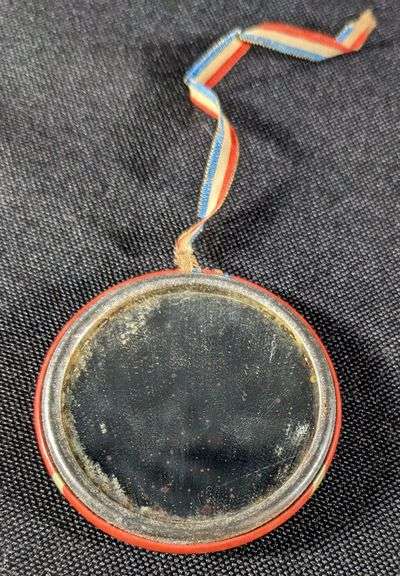 1908 CELLULOID POCKET MIRROR LINCOLN DOUGLAS DEBATE QUINCY ILLINOIS