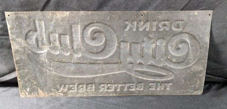 EMBOSSED TIN SIGN DRINK CITY CLUB " THE BETTER BREW" PROHIBTION BEER BEVERAGE ST PAUL MINNESOTA