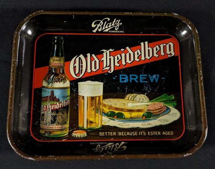 PROHIBTION ERA BLATZ OLD HEIDELBERG BREW BEER TRAY